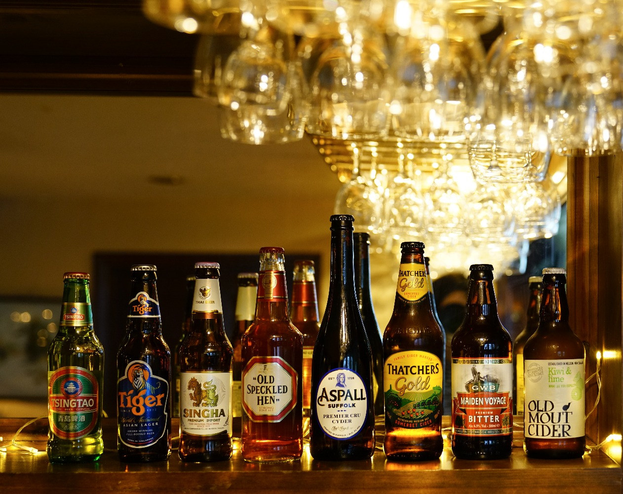 Asian beers at the bar