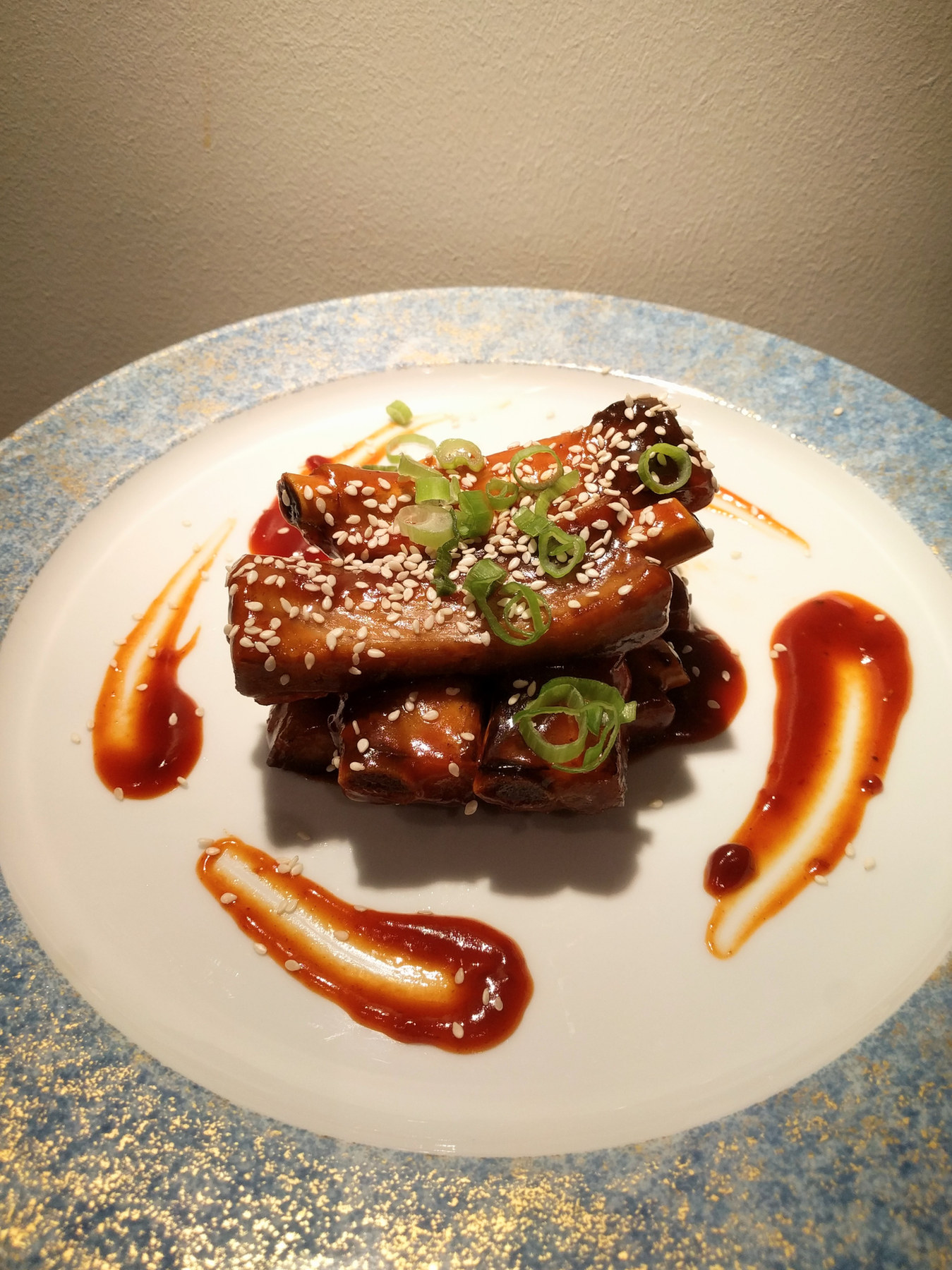 Glazed pork belly