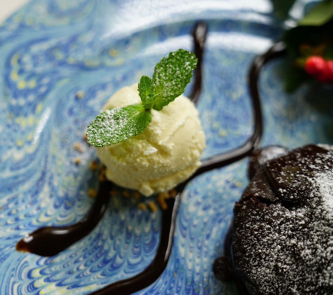 Dark Chocolate Brownie with Vanilla Ice Cream